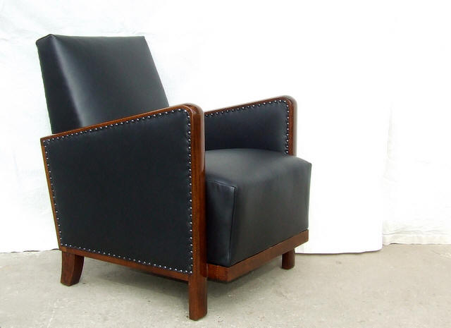 Art Deco leather armchair.