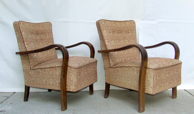 Art Deco 'Button Back' Armchairs, Club Chairs.