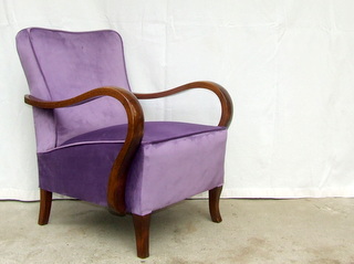 Art Deco velvet armchair.