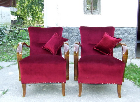 Vintage Art Deco armchairs.