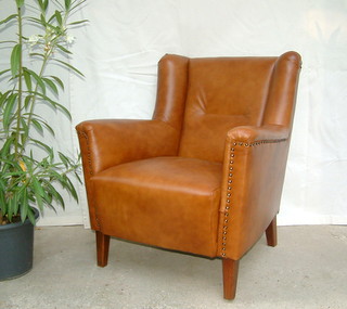 Art Deco leather Armchair.